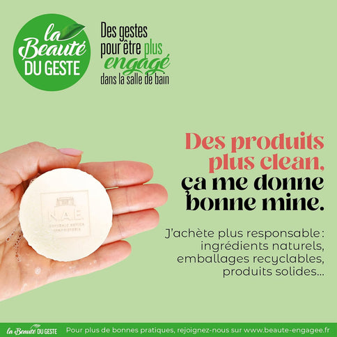 N.A.E. - Savon Solide Douche Corps Rafraîchissant BIO x 6 unités