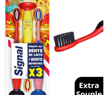 Signal Pokémon - Brosse à dent Enfants 7+ ans - Lot x3