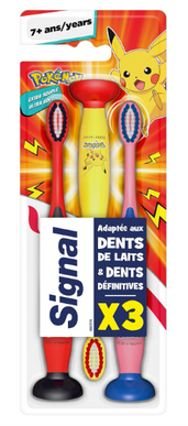 Signal Pokémon - Brosse à dent Enfants 7+ ans - Lot x3