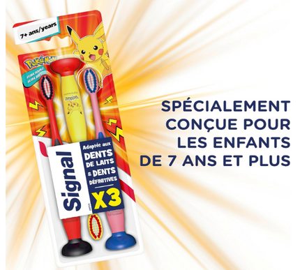 Signal Pokémon - Brosse à dent Enfants 7+ ans - Lot x3