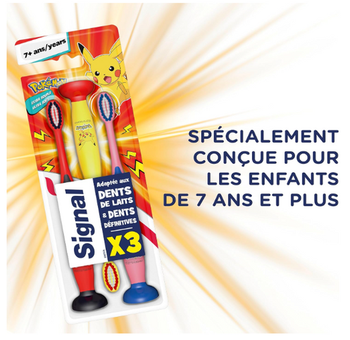 Signal Pokémon - Brosse à dent Enfants 7+ ans - Lot x3