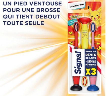 Signal Pokémon - Brosse à dent Enfants 7+ ans - Lot x3